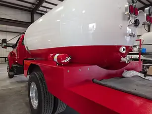 Fuel Tanker Red White Side View